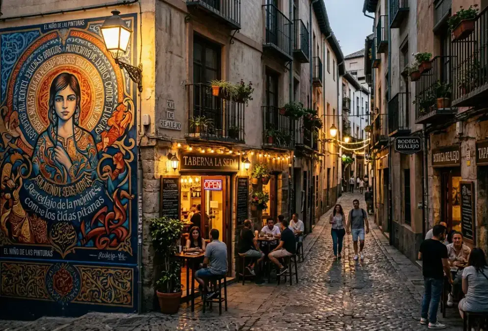 Panoramic view of the Realejo: Granada's Former Jewish Quarter neighborhood